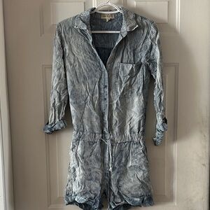 Cloth & Stone Striped Button-Up Romper